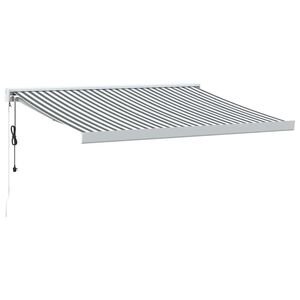 vidaXL Toldo retr&aacute;til 3x2,5 m tecido e alum&iacute;nio antracite e branco