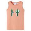 vidaXL T-shirt de manga cava crian&ccedil;a laranja-claro 128
