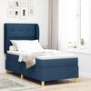 vidaXL Cama Box Springs com Colch&atilde;o Cinza Escuro 90x190 cm Azul tecido