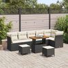 vidaXL Conjunto de Sof&aacute; de Jardim 9 pcs Preto vime PE