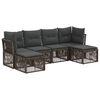 vidaXL Conjunto de Sof&aacute; de Jardim 6 unid. Cinzento vime PE