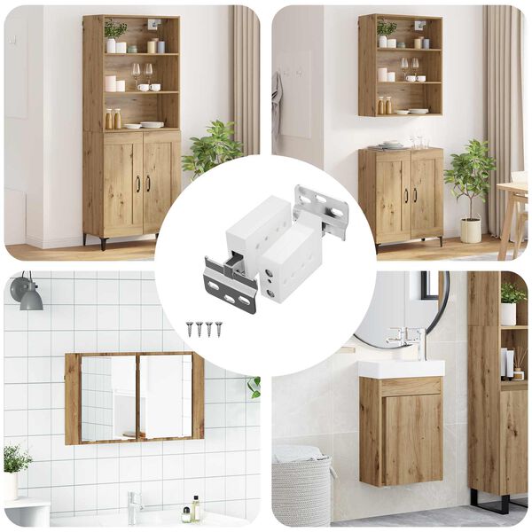 vidaXL Suporte de Arm&aacute;rio Suspenso 261 pcs Branco 70 x 48 x 19 mm