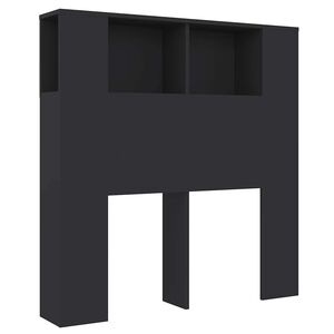 vidaXL Arm&aacute;rio de cabeceira 100x18,5x102,5 cm preto