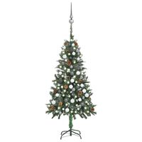 vidaXL Árvore Natal artificial pré-iluminada c/ bolas e pinhas 150 cm
