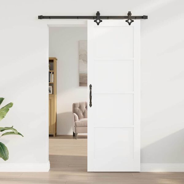 vidaXL Conjunto de Porta Deslizante Outros ORKDAL Branco e preto