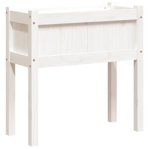 vidaXL Vaso/floreira jardim c/ pernas 70x31x70 cm pinho maci&ccedil;o branco