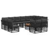 vidaXL Conjunto de Sof&aacute;s para Exterior 13 unid. Preto e Cinza Escuro