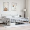 vidaXL Estrutura de cama com cabeceira e p&eacute;s 200x200 cm metal branco