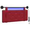 vidaXL Cabeceira suspensa Com luz LED Vinho Vermelho Couro Sint&eacute;tico