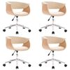 vidaXL Cadeiras de jantar girat&oacute;rias 4 pcs couro art. creme