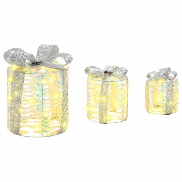 vidaXL Decora&ccedil;&atilde;o de Caixa de Presente 3 pcs 20 x 20 x 20 cm PET