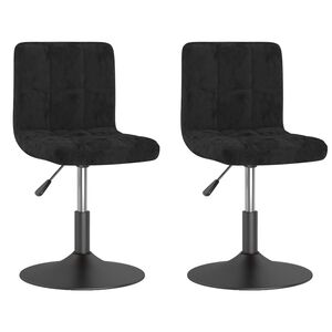 vidaXL Cadeiras de jantar girat&oacute;rias 2 pcs veludo preto