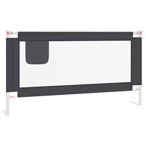 vidaXL Barra seguran&ccedil;a p/ cama infantil tecido 160x25 cm cinza-escuro