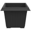 vidaXL Vaso Quadrado para Flores 6 pcs Preto 23 x 23 x 17,5 cm