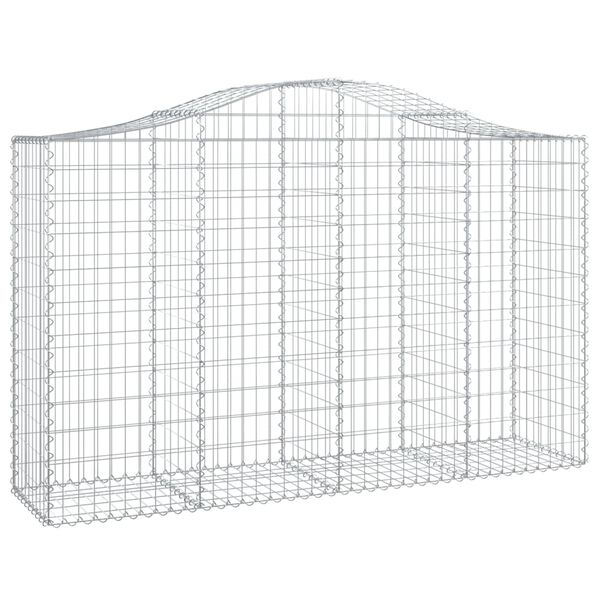 vidaXL Cestos gabi&atilde;o arqueados 7pcs 200x50x120/140cm ferro galvanizado