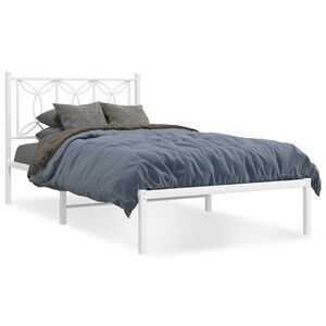 vidaXL Estrutura de cama com cabeceira 100x200 cm metal branco