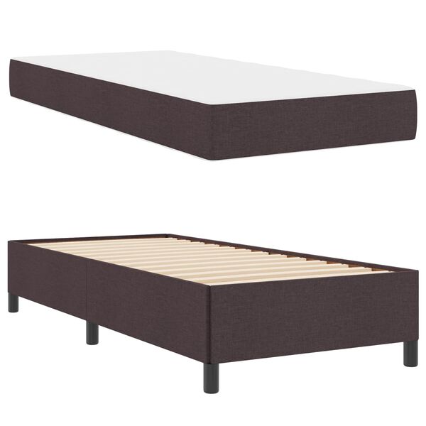 vidaXL Cama Box Marrom Escuro 80 x 200 cm tecido