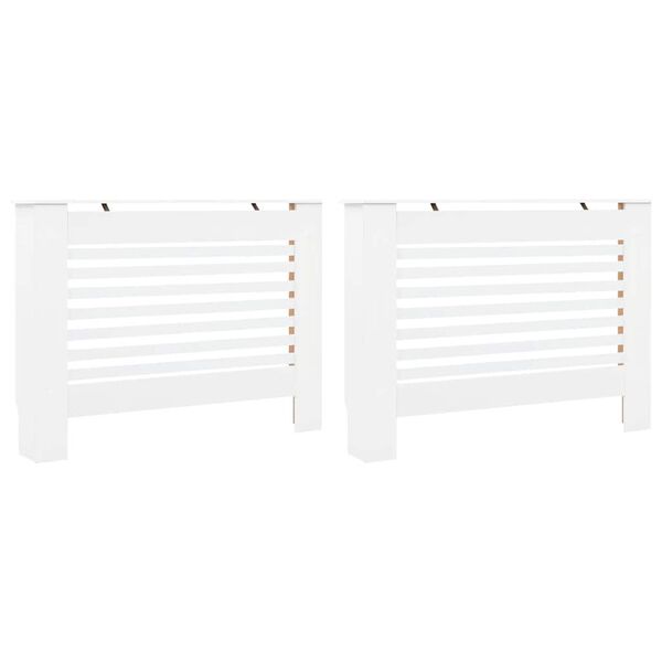 vidaXL Coberturas de radiador 2 pcs 112x19x81,5 cm MDF branco