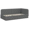 vidaXL Estrutura de Cama de Canto Cinza Escuro 90 x 200 cm tecido