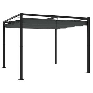 vidaXL Gazebo de jardim com teto retr&aacute;til 3x3 m a&ccedil;o antracite