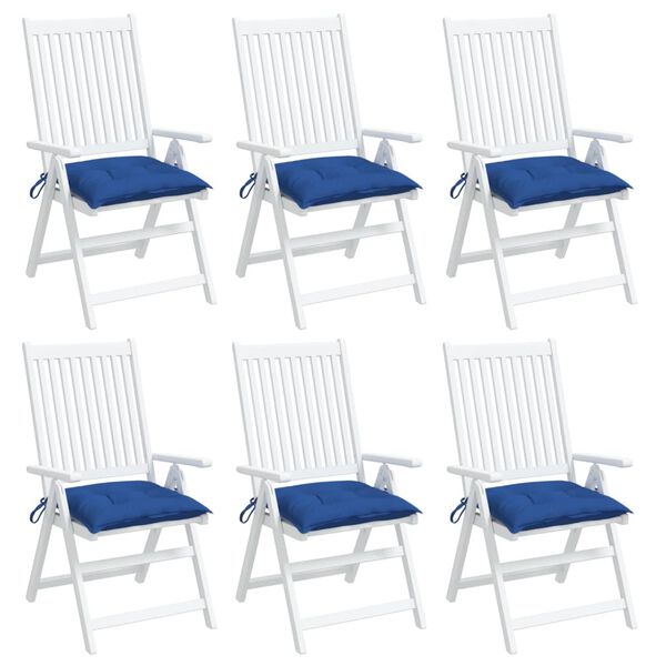 vidaXL Almofad&otilde;es de cadeira 6 pcs 40x40x7 cm tecido oxford azul