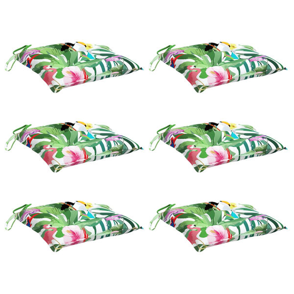 vidaXL Almofadões para cadeira 6 pcs 40x40x7 cm tecido multicor