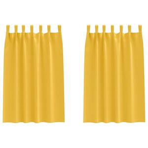 vidaXL Cortinas Blackout com Argolas 2 unid. Amarelo-Mostarda