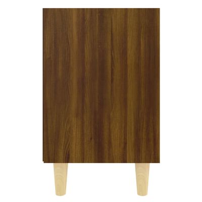 vidaXL Mesa cabeceira pernas de madeira 40x30x50 cm carvalho castanho
