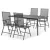 vidaXL 5 pcs conjunto de jantar para jardim a&ccedil;o antracite