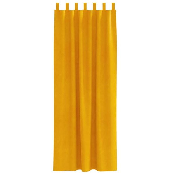 vidaXL Cortinas opacas 2 pcs Amarelo Mostarda 140 x 260 cm Veludo