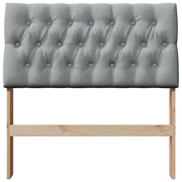 vidaXL Cabeceira estofada Cinzento-claro 90 cm