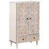 vidaXL Buffet Alto Branco 60 x 33,5 x 100 cm Madeira de manga maci&ccedil;a