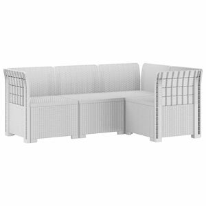 vidaXL Sof&aacute; de Jardim para 4 Pessoas Visual Rattan PP Branco