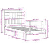 vidaXL Cama com estante sem colchão 90x200 cm pinho maciço branco