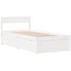 vidaXL Cama com gavetas e colch&atilde;o 100x200 cm pinho maci&ccedil;o branco