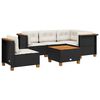vidaXL 6 pcs conjunto sof&aacute;s de jardim c/ almofad&otilde;es vime PE preto