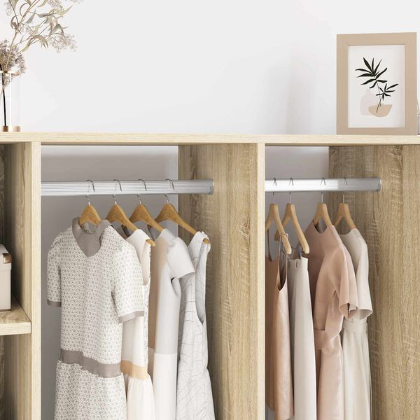 vidaXL Viga de Closet 2 pcs Prateado 764 x 15 x 29 mm Liga de Alum&iacute;nio