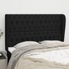 vidaXL Cabeceira de cama c/ abas tecido 147x23x118/128 cm preto