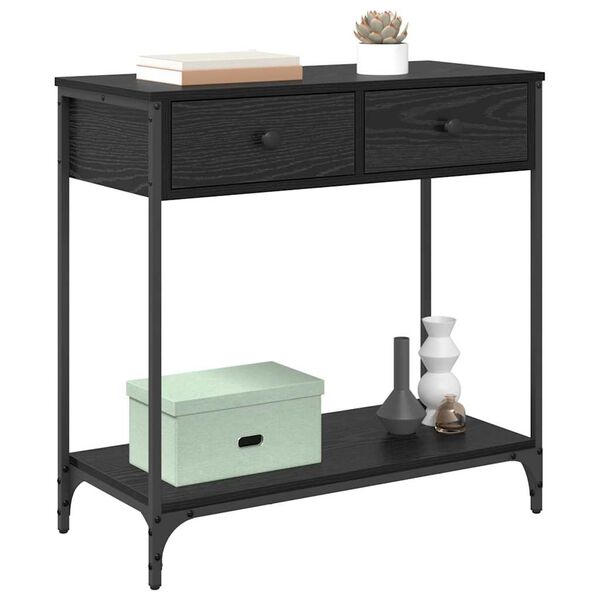 vidaXL Aparador Carvalho Preto 75 x 34,5 x 75 cm Madeira processada