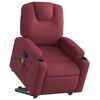 vidaXL Poltrona de massagens reclin. elevat&oacute;ria tecido vermelho tinto