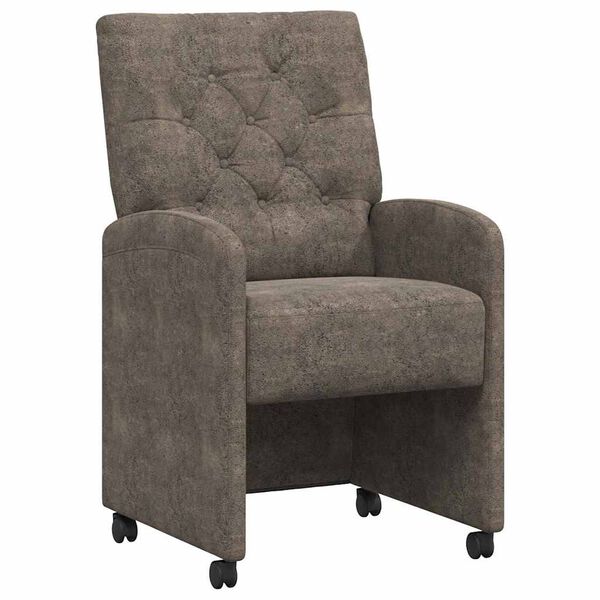 vidaXL Cadeiras de Jantar com Rodas com rodas 2 pcs Cinzento escuro