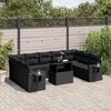 vidaXL 10 pcs conjunto sof&aacute;s de jardim c/ almofad&otilde;es vime PE preto