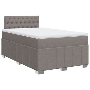 vidaXL Cama boxspring c/ colch&atilde;o 120x190cm tecido castanho-acinzentado