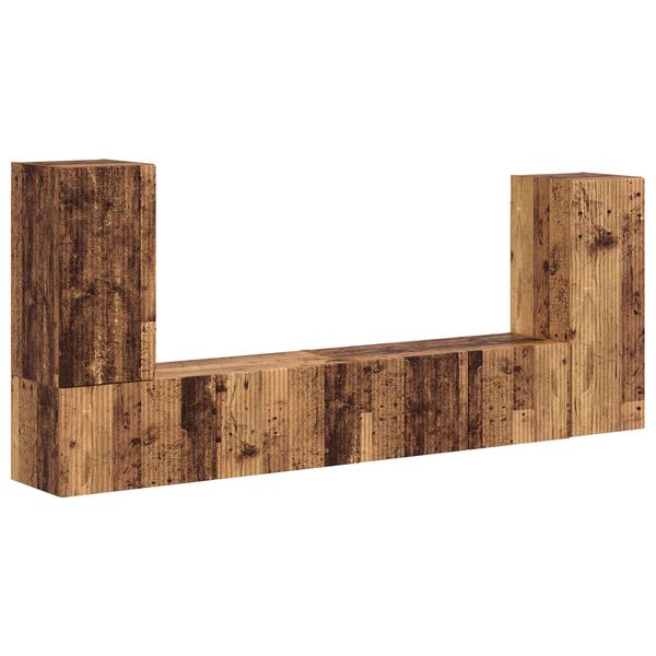 vidaXL Conjunto de m&oacute;vel de TV 4 pcs Madeira Antiga Madeira processada