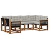 vidaXL Conjunto de Sof&aacute;s para Exterior 6 pcs Natural e Cinza claro