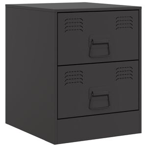 vidaXL Mesa de cabeceira 34,5x39x44 cm aço preto
