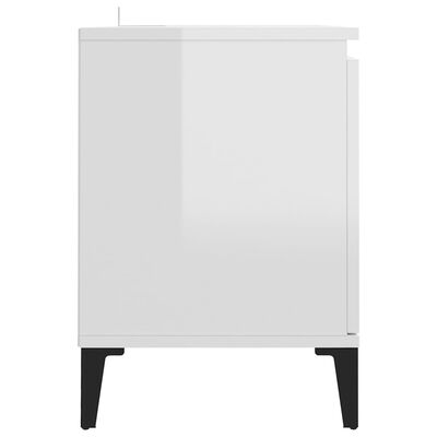 vidaXL Móvel de TV com pernas em metal 103,5x35x50 cm branco brilhante