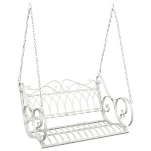 vidaXL Banco de Balan&ccedil;o A&ccedil;o 109 x 75 x 59 cm Branco Antigo