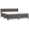 vidaXL Cama com molas/colch&atilde;o 160x200 cm veludo cinzento-escuro