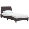 vidaXL Cama com colch&atilde;o 90x190 cm tecido castanho-escuro